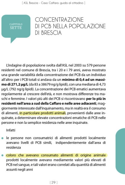 PCB e consumo di prodotti animali - il caso Caffaro