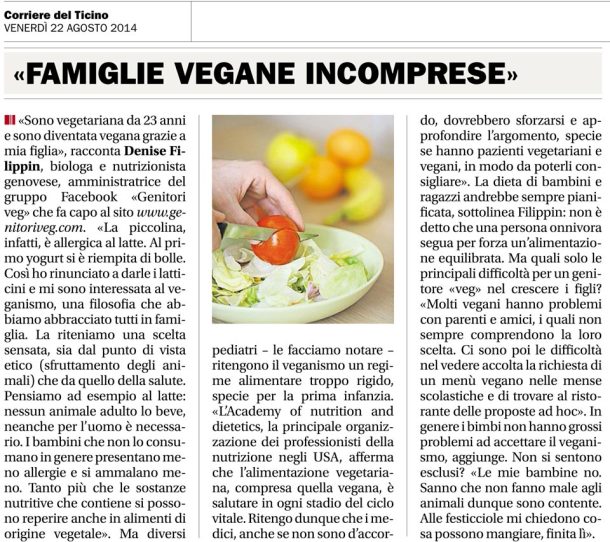 Articolo dal Corriere del Ticino