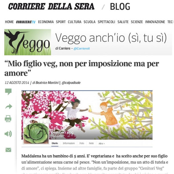Corriere Veggo anch'io 12 agosto2014